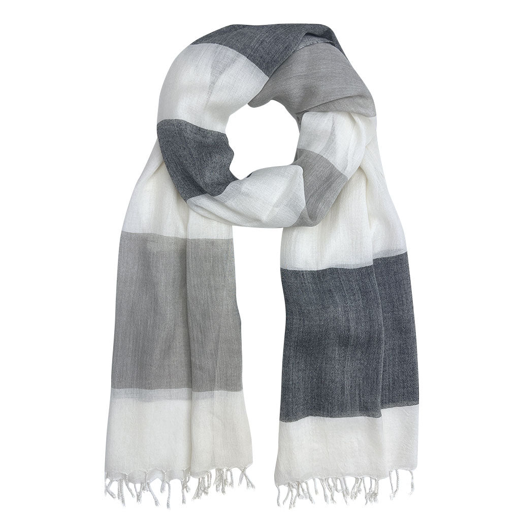 Bold Stripe Milk Yarn Scarf from SLATE + SALT