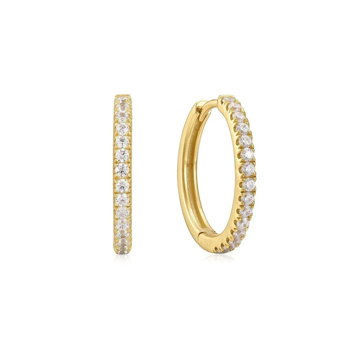 Mini CZ Huggie Hoop Earrings from eklexic