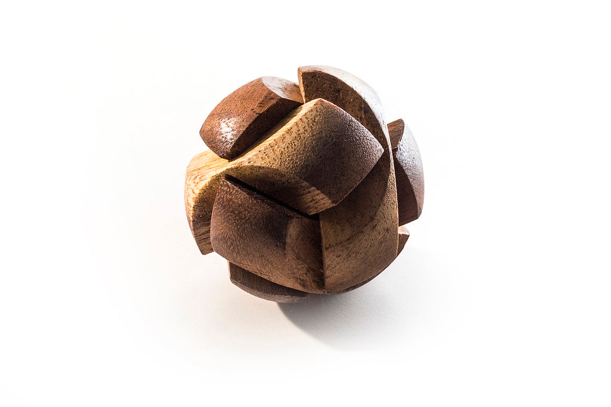 Mini Japanese Ball Puzzle - mechanical wooden brain teaser puzzles for adults and teens from Kubiya Games