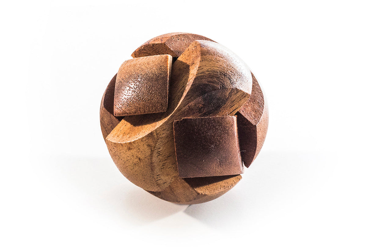 Mini Japanese Ball Puzzle - mechanical wooden brain teaser puzzles for adults and teens from Kubiya Games