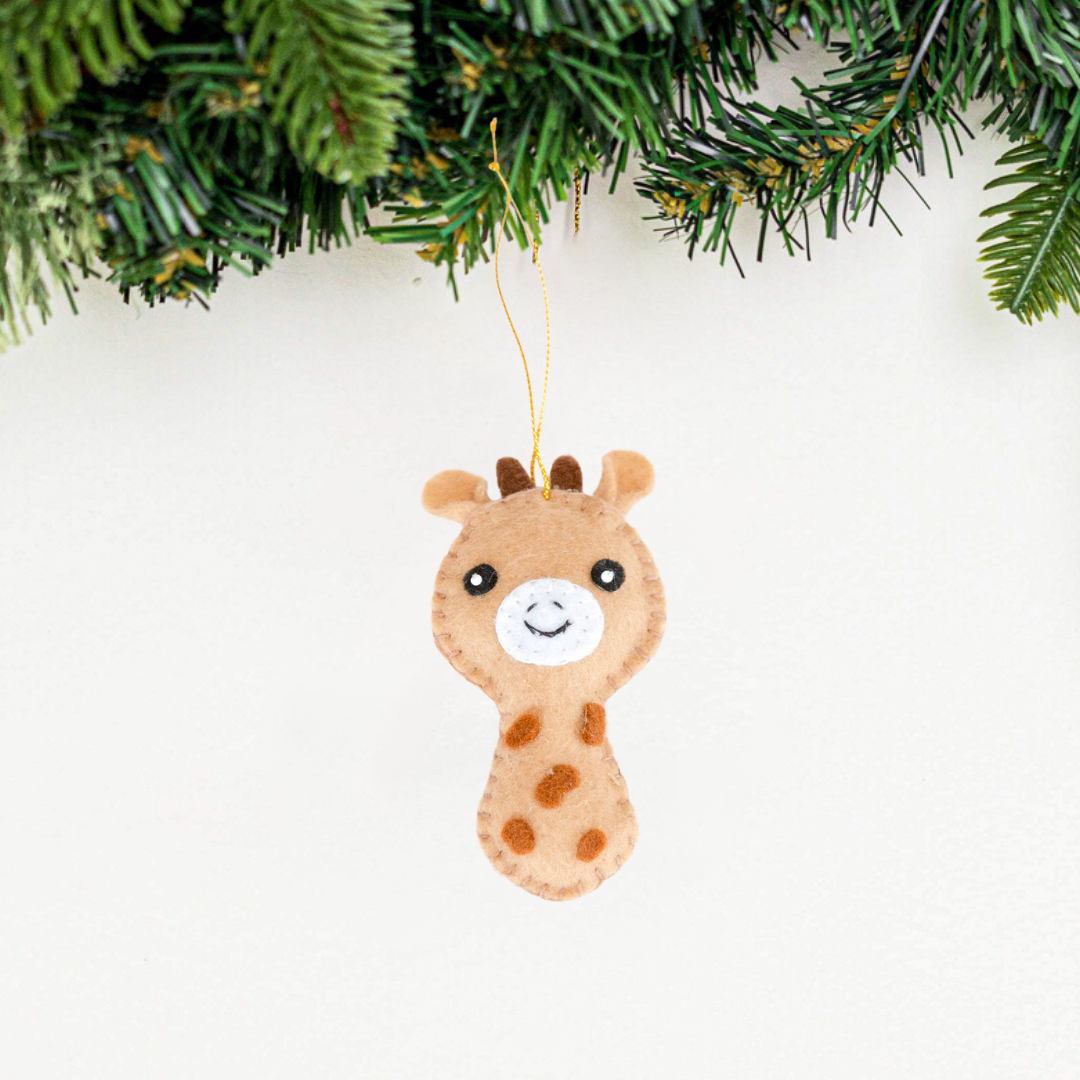 Mini Giraffe Felt Ornament from Upavim Crafts