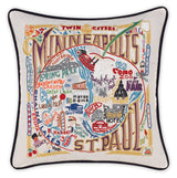 Minneapolis-St. Paul Hand-Embroidered Pillow from Quirks!