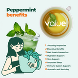 100% Pure Peppermint Herbal Tea, 60 Bags from Aprika Life