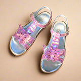 Miss Butterfly Sandal in Rainbow Iridescent - Kids from Yosi Samra