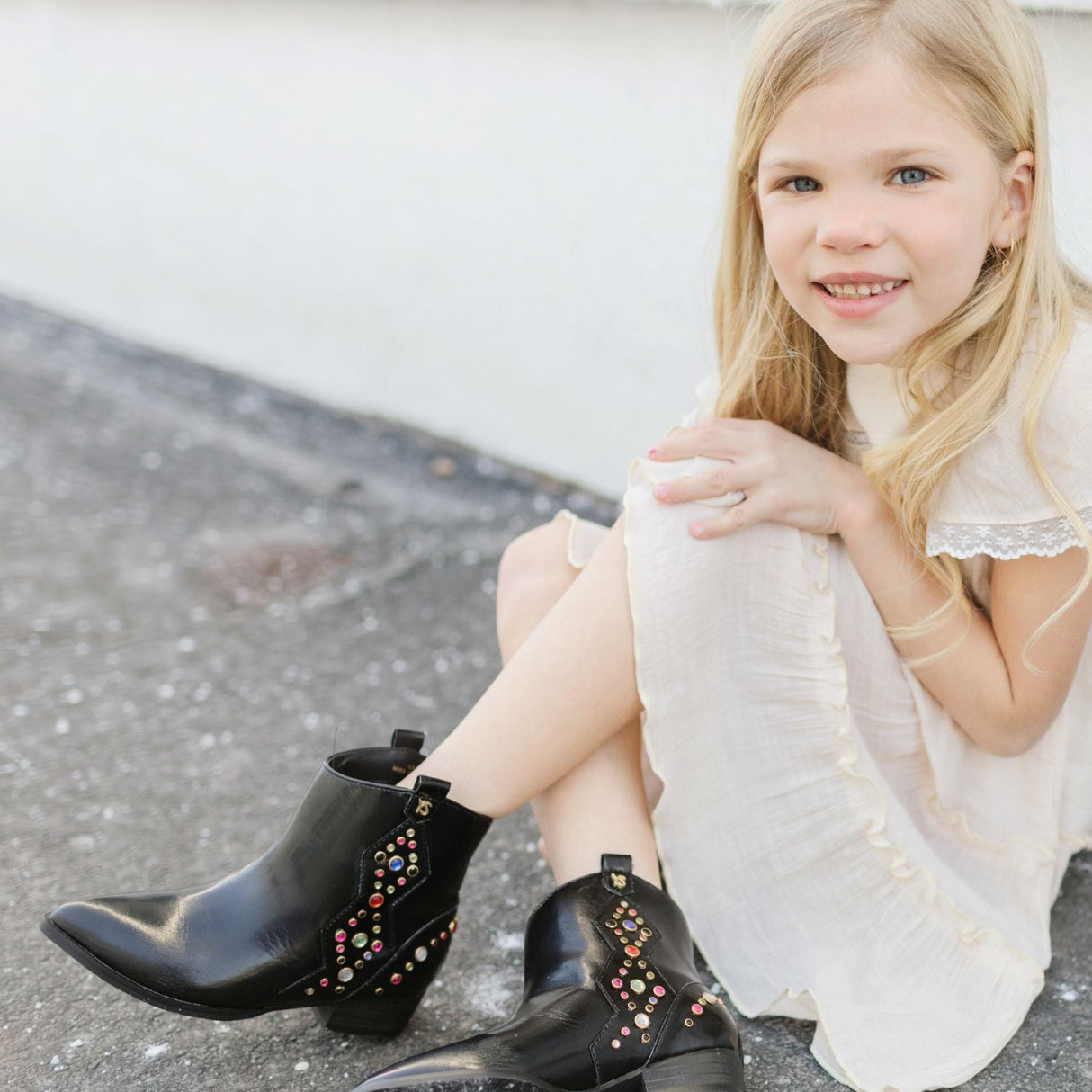 Miss Dallas Gem Western Boot in Black - Kids from Yosi Samra