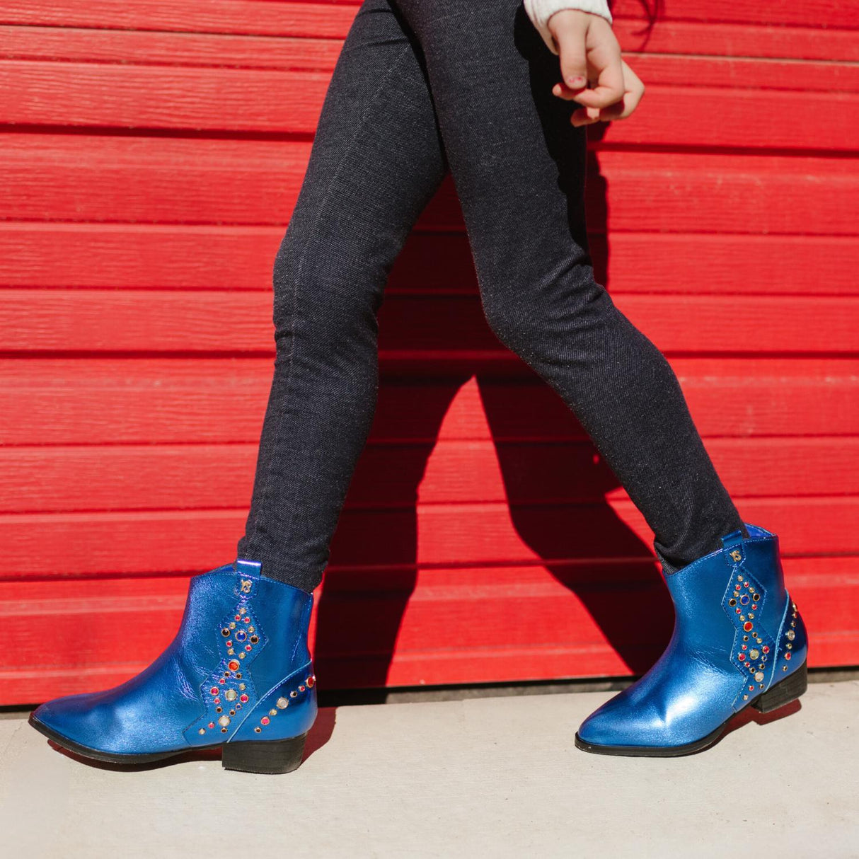 Miss Dallas Gem Western Boot in Blue - Kids from Yosi Samra