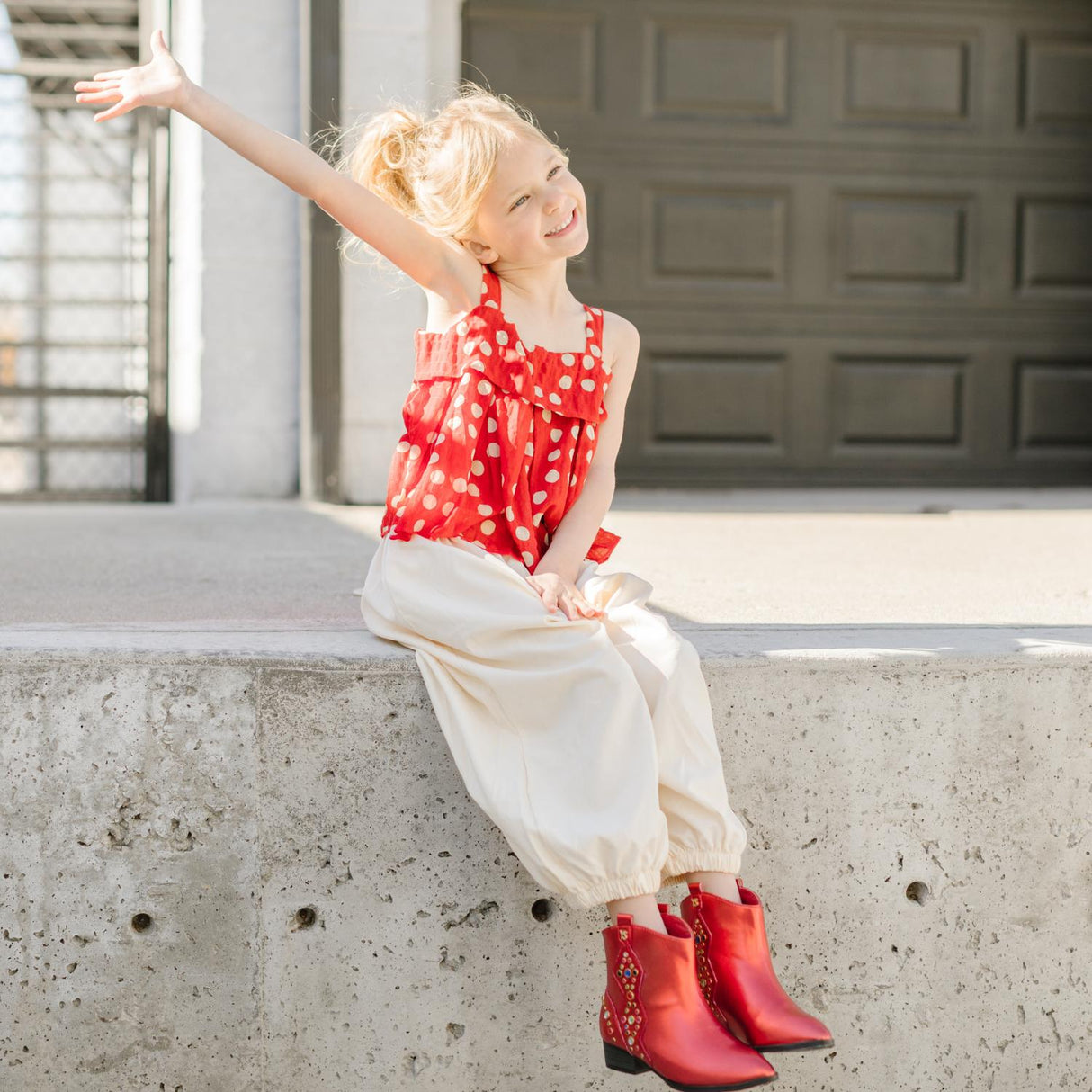 Miss Dallas Gem Western Boot in Red - Kids from Yosi Samra