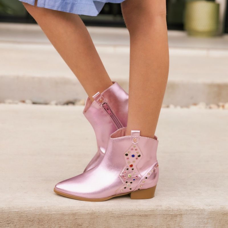 Miss Dallas Gem Western Boot in Pink - Kids from Yosi Samra