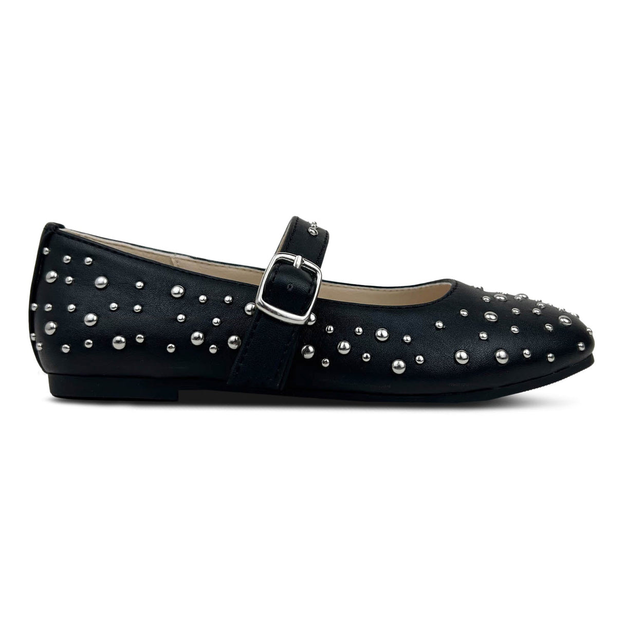 Miss Sadie Ballet Flat in Black Studs - Kids from Yosi Samra