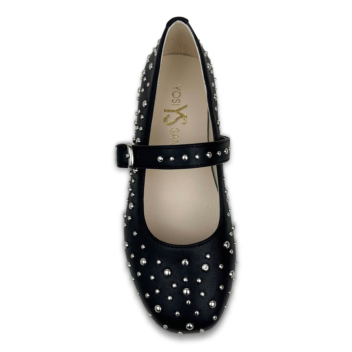 Miss Sadie Ballet Flat in Black Studs - Kids from Yosi Samra