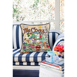 Mississippi Coast Hand-Embroidered Pillow from Quirks!
