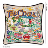 Mississippi Coast Hand-Embroidered Pillow from Quirks!
