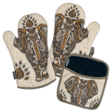Elephant Boho Oven Mitts And Potholder Set From Zapps Clothing
