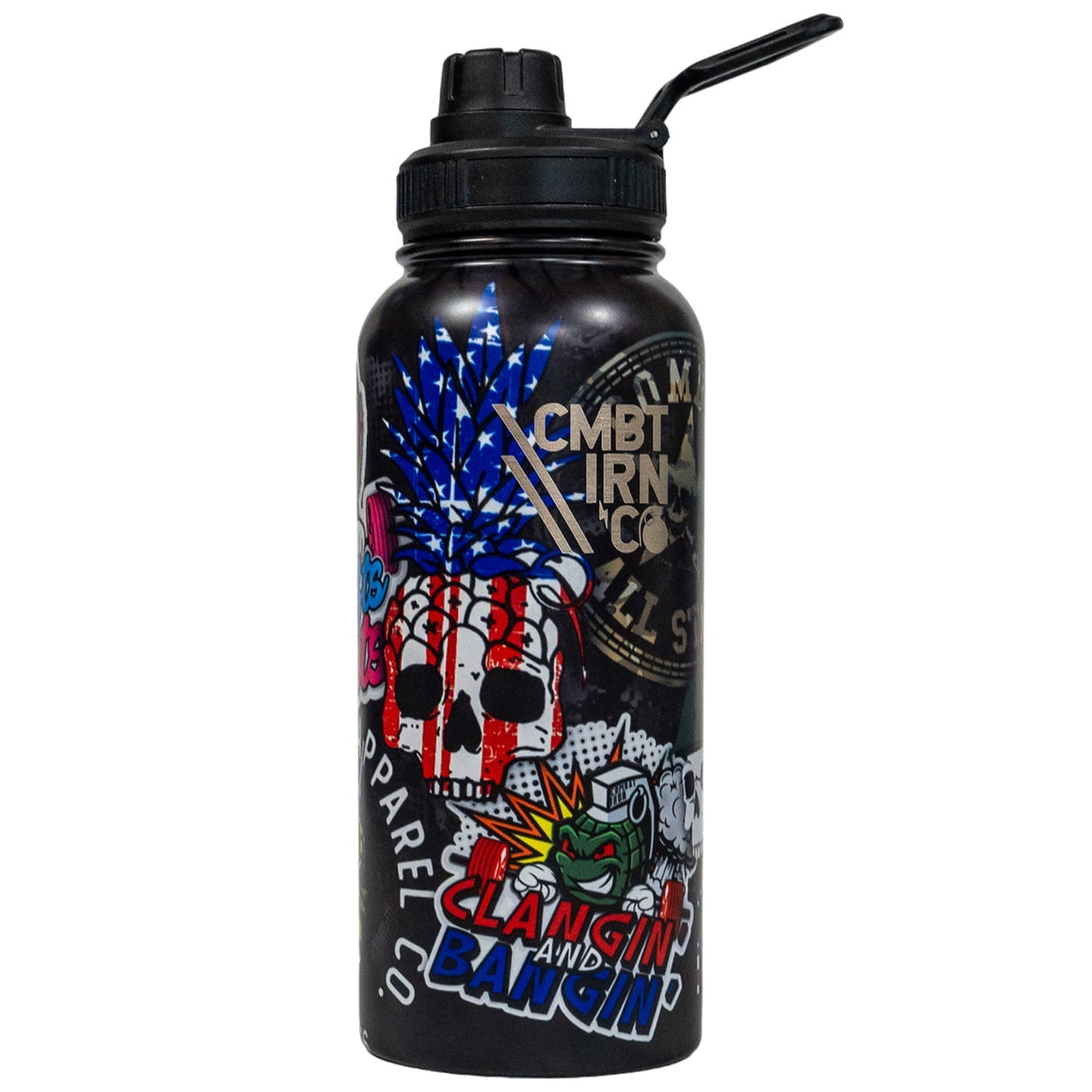 32oz Metal Hydration Bottle V2 | 24hr Insulated + Drink Port from Combat Iron Apparel
