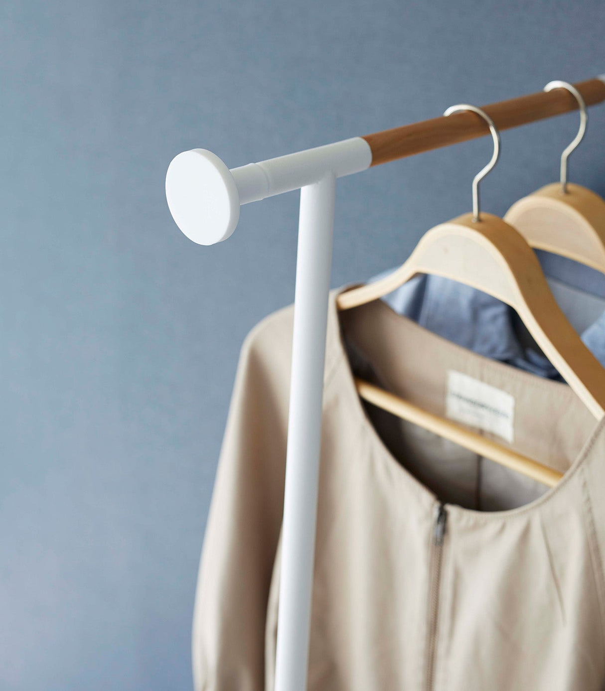 Leaning Clothes Hanger (64" H)  - Steel + Wood from Yamazaki Home