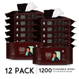12 Pack of Flushable Mario Lopez Man Wipes (1200 Mint Scented Wipes) from Pursonic
