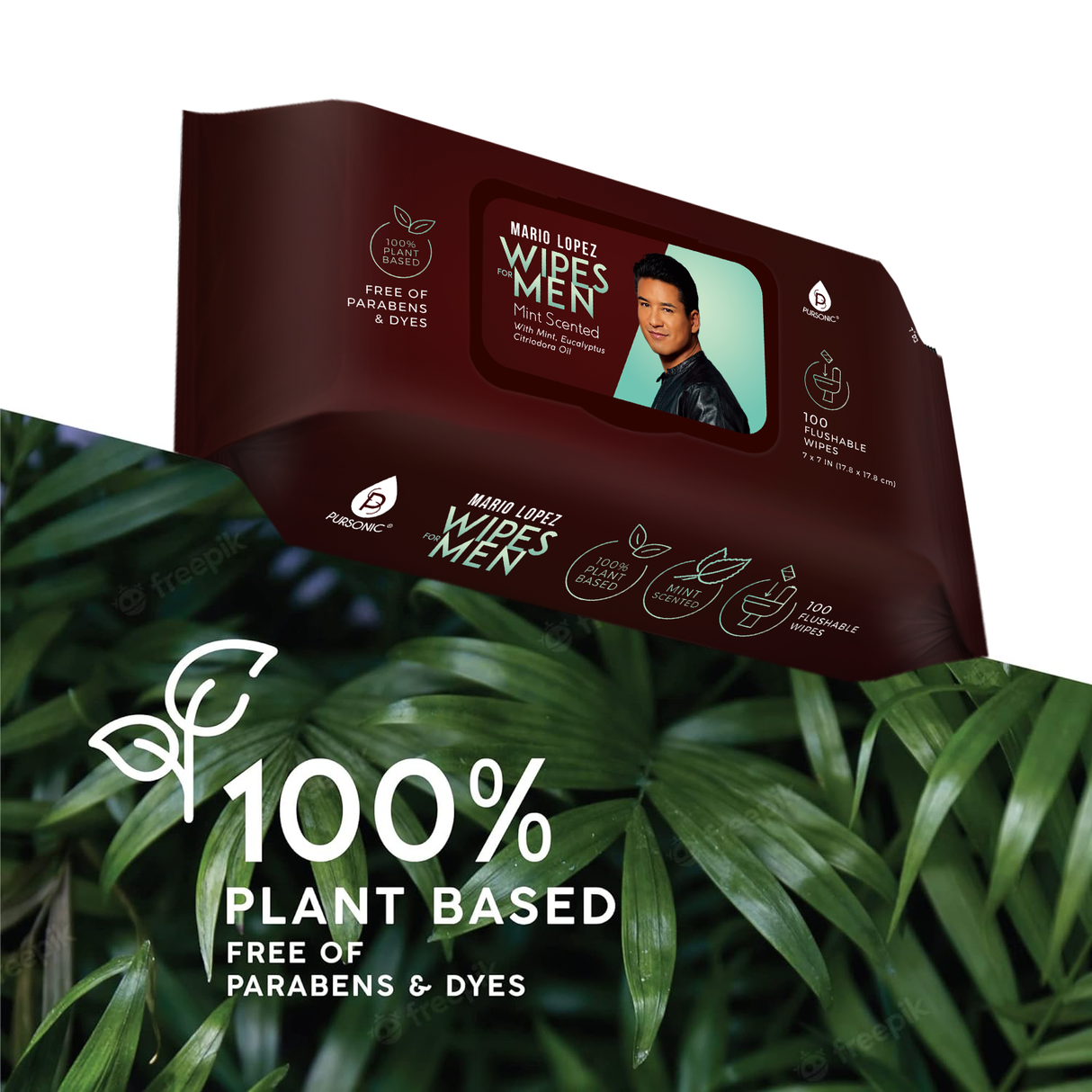 12 Pack of Flushable Mario Lopez Man Wipes (1200 Mint Scented Wipes) from Pursonic