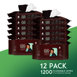 12 Pack of Flushable Mario Lopez Man Wipes (1200 Mint Scented Wipes) from Pursonic