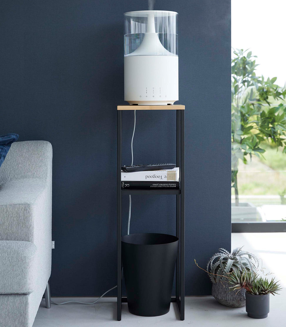 Two-Tier Display & Storage Shelf (31.5" H)  - Steel + Wood from Yamazaki Home