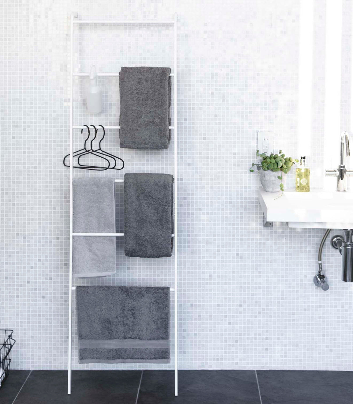 Leaning Storage Ladder (63" H)  - Steel from Yamazaki Home