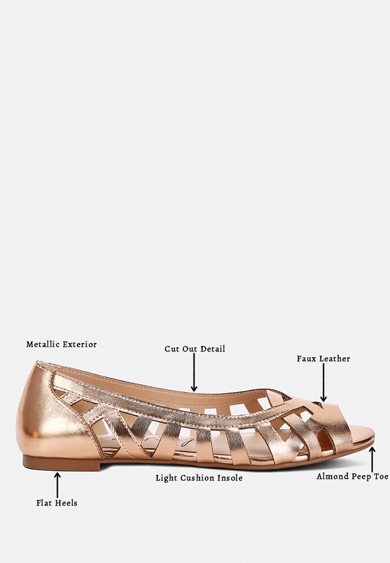 Moira Woven Peep Toe Flats from London Rag International
