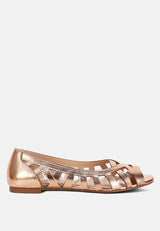 Moira Woven Peep Toe Flats from London Rag International