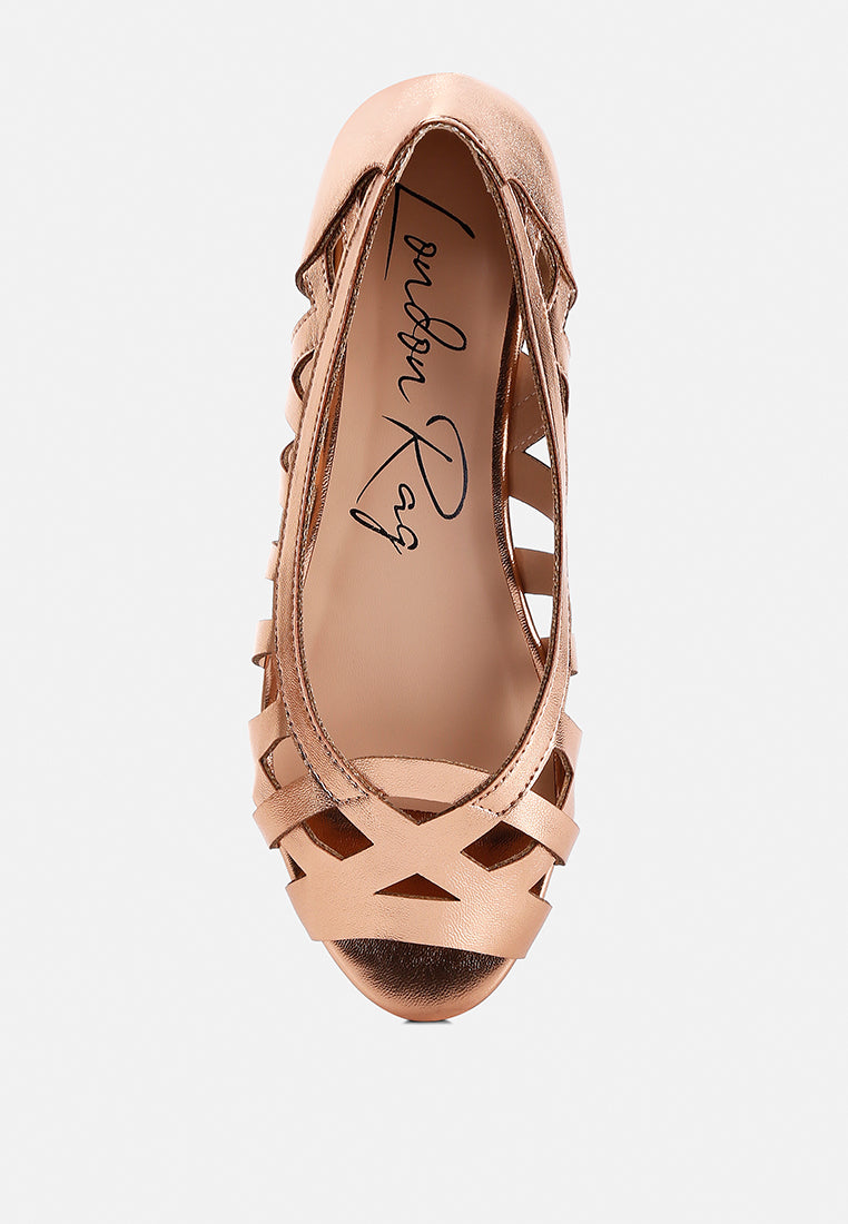 Moira Woven Peep Toe Flats from London Rag International