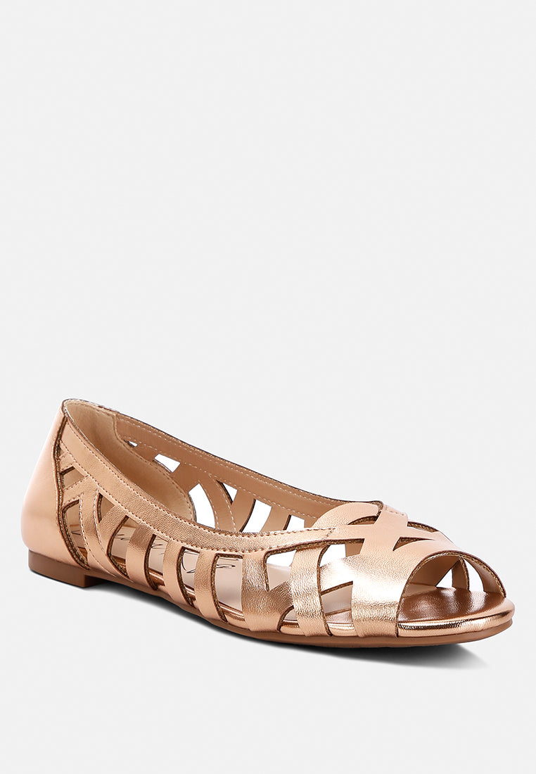 Moira Woven Peep Toe Flats from London Rag International