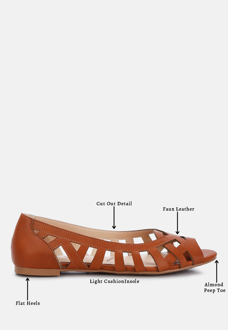 Moira Woven Peep Toe Flats from London Rag International