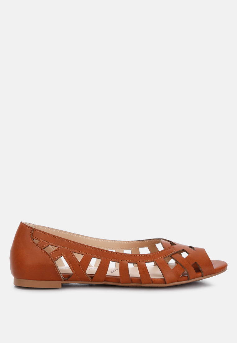 Moira Woven Peep Toe Flats from London Rag International