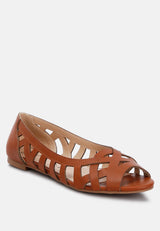 Moira Woven Peep Toe Flats from London Rag International
