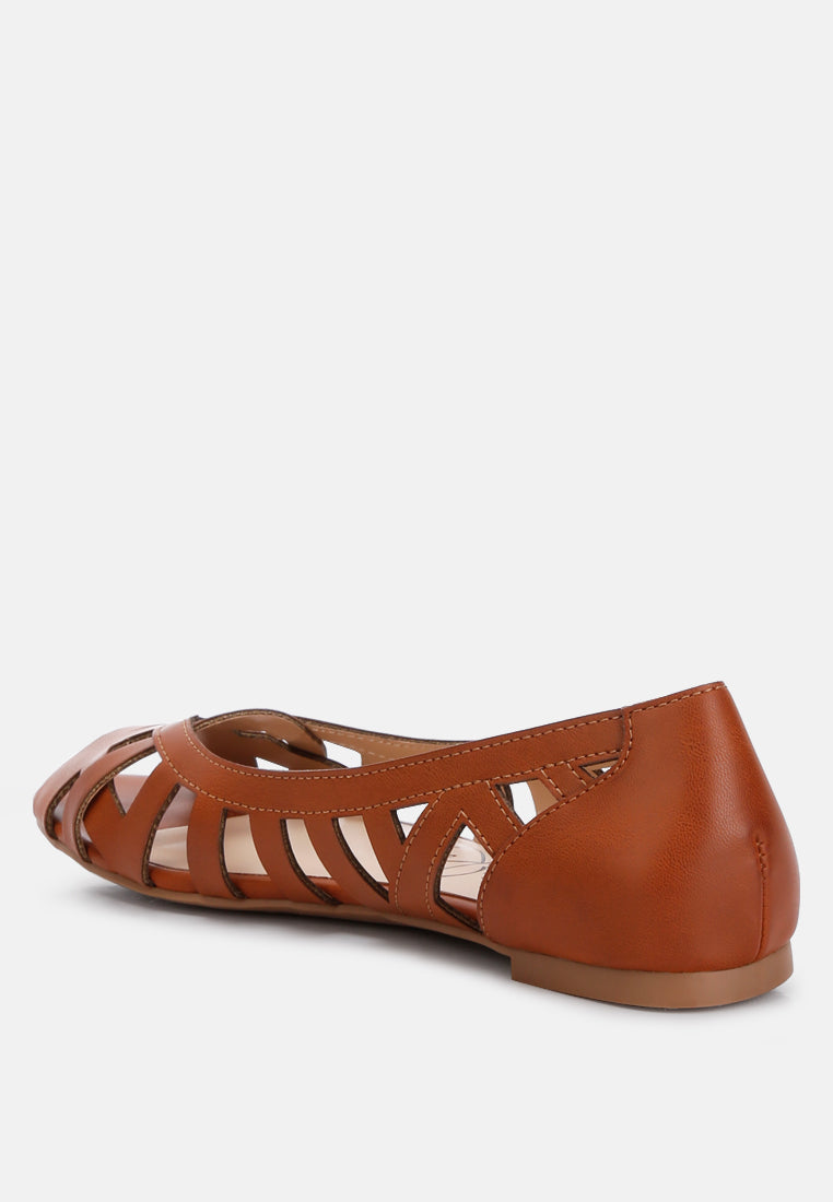 Moira Woven Peep Toe Flats from London Rag International