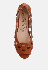 Moira Woven Peep Toe Flats from London Rag International
