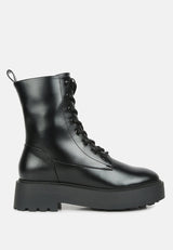 Molsh Faux Leather Ankle Biker Boots from London Rag International