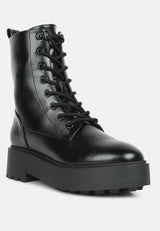 Molsh Faux Leather Ankle Biker Boots from London Rag International
