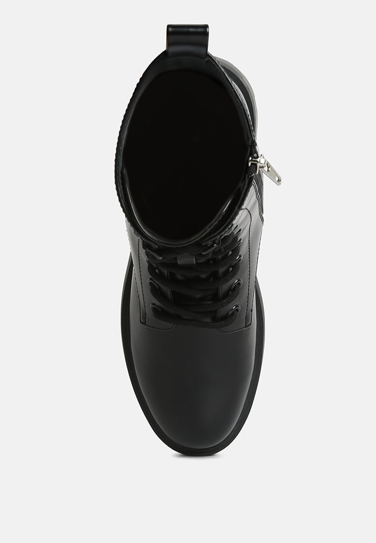 Molsh Faux Leather Ankle Biker Boots from London Rag International