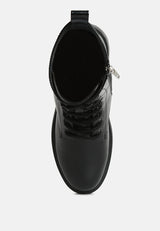 Molsh Faux Leather Ankle Biker Boots from London Rag International