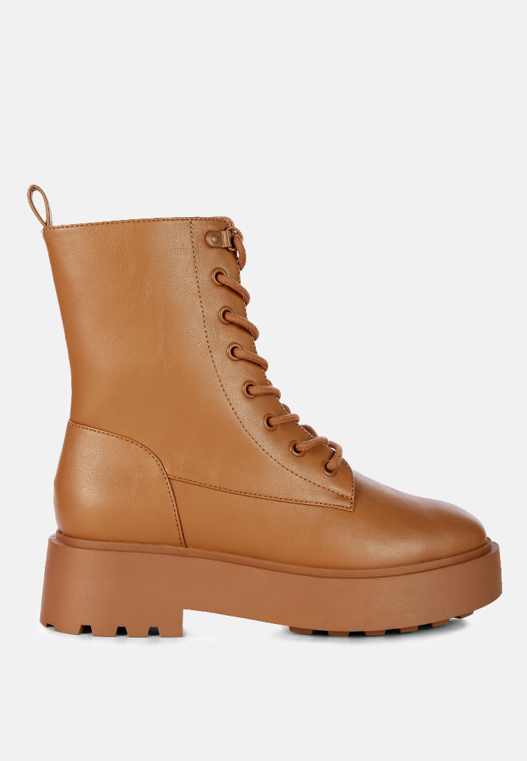 Molsh Faux Leather Ankle Biker Boots from London Rag International