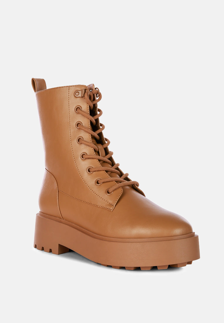 Molsh Faux Leather Ankle Biker Boots from London Rag International