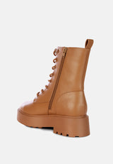 Molsh Faux Leather Ankle Biker Boots from London Rag International