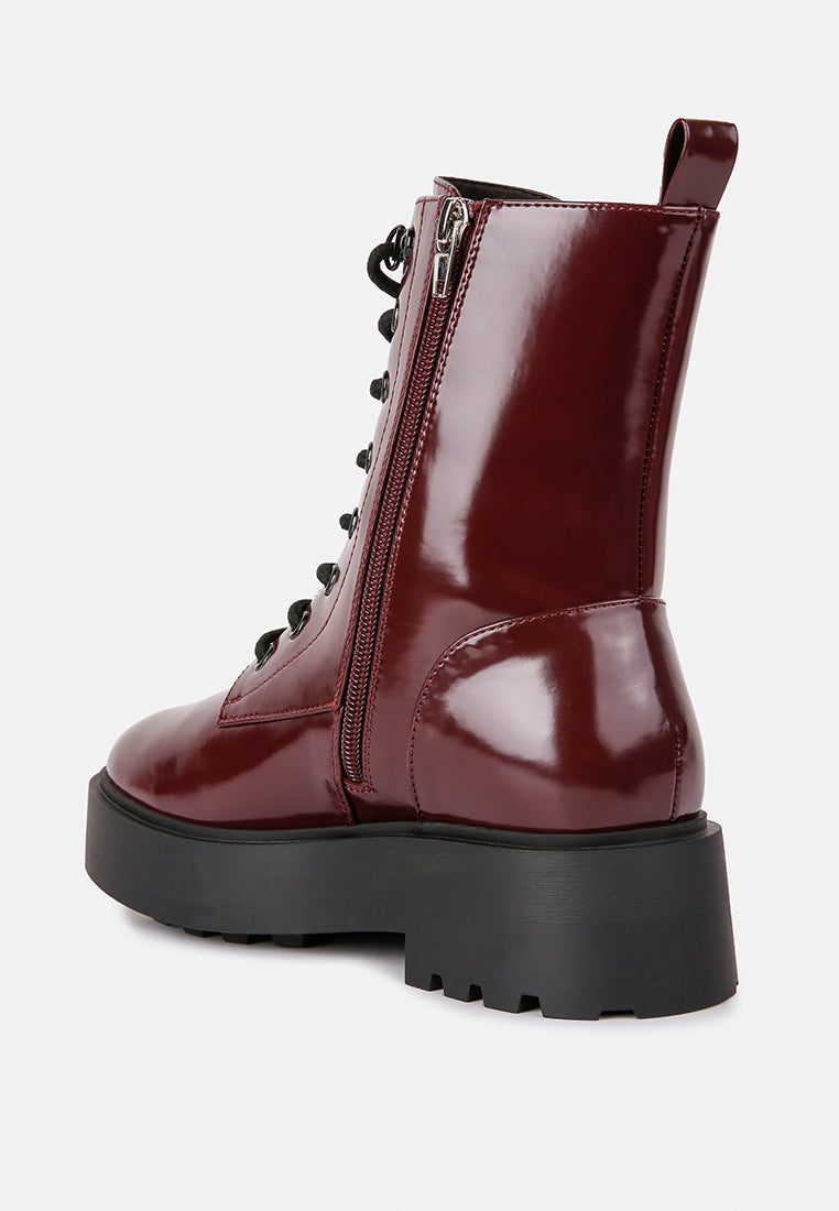 Molsh Faux Leather Ankle Biker Boots from London Rag International