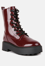 Molsh Faux Leather Ankle Biker Boots from London Rag International