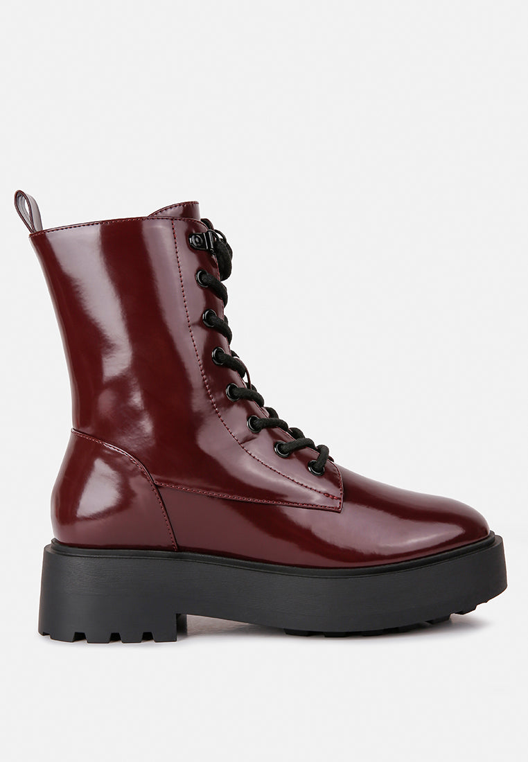 Molsh Faux Leather Ankle Biker Boots from London Rag International