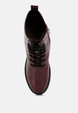 Molsh Faux Leather Ankle Biker Boots from London Rag International
