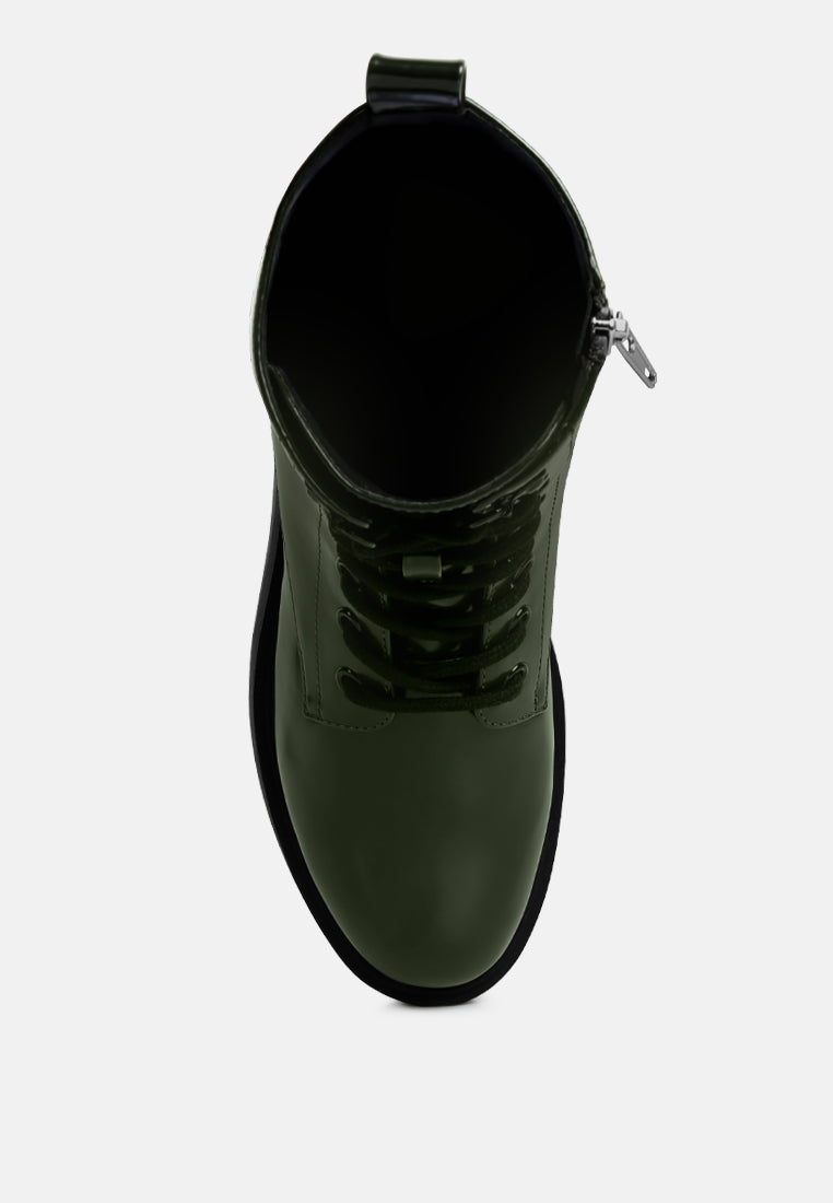 Molsh Faux Leather Ankle Biker Boots from London Rag International