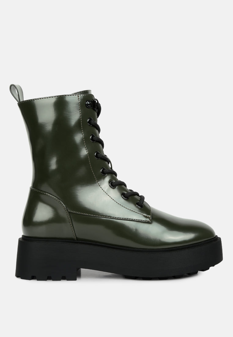Molsh Faux Leather Ankle Biker Boots from London Rag International