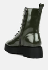 Molsh Faux Leather Ankle Biker Boots from London Rag International