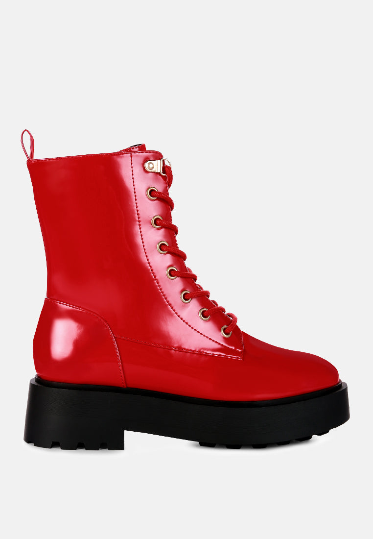 Molsh Faux Leather Ankle Biker Boots from London Rag International