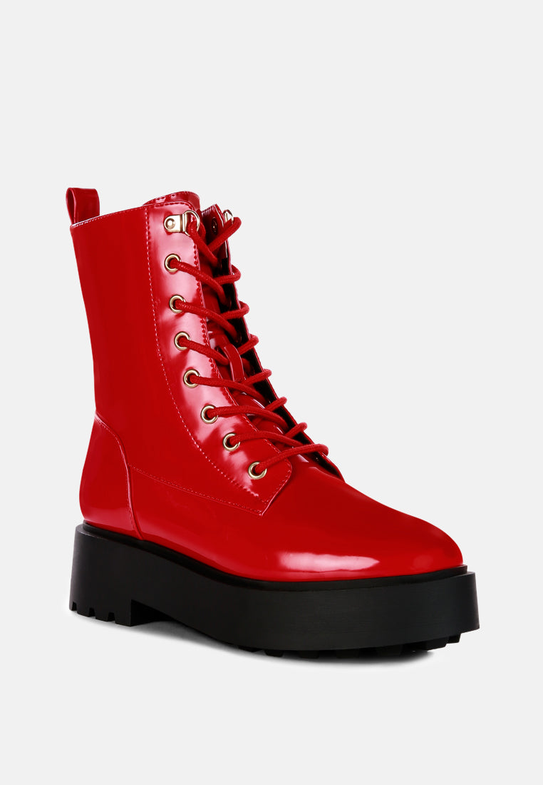 Molsh Faux Leather Ankle Biker Boots from London Rag International