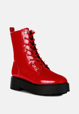 Molsh Faux Leather Ankle Biker Boots from London Rag International
